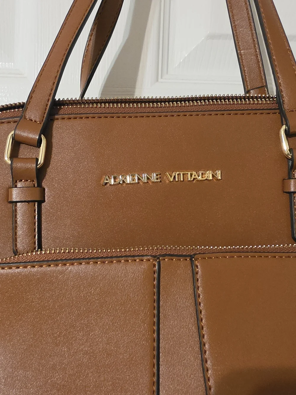 Adrianne Vittadni Brown Leather Tote Bag - Versatile Shoulder Bag